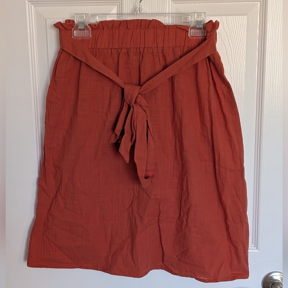 Shein Rust Colored Elastic Waist Skirt - L